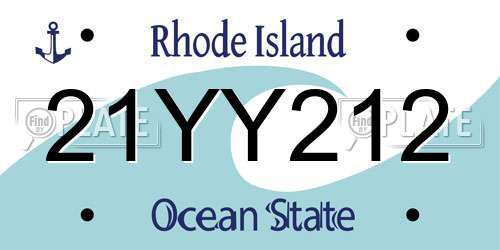 21YY212 Rhode Island License Plate