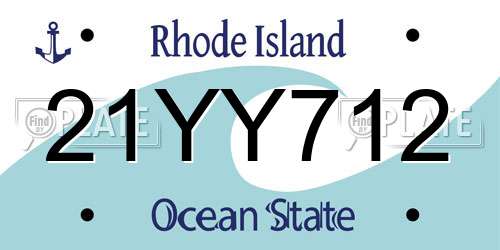 21YY712 Rhode Island License Plate