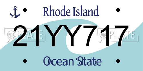 21YY717 Rhode Island License Plate