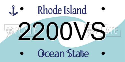 2200VS Rhode Island License Plate