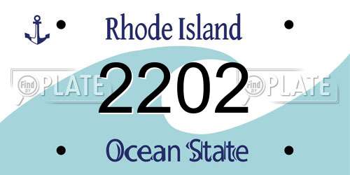 2202 Rhode Island License Plate