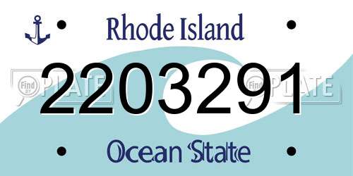 2203291 Rhode Island License Plate