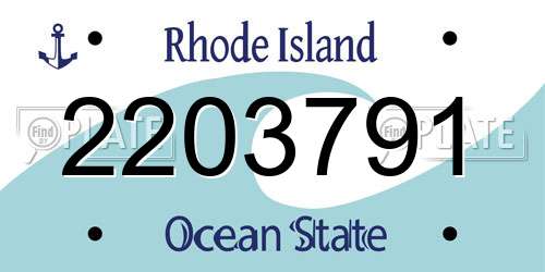 2203791 Rhode Island License Plate