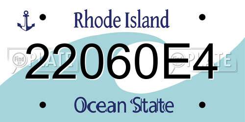 22060E4 Rhode Island License Plate