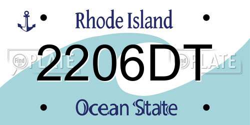 2206DT Rhode Island License Plate