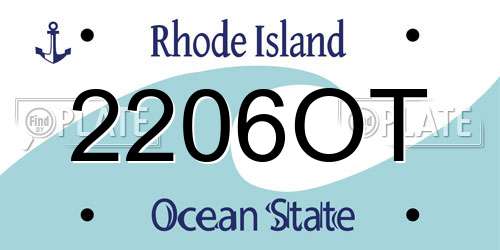 2206OT Rhode Island License Plate