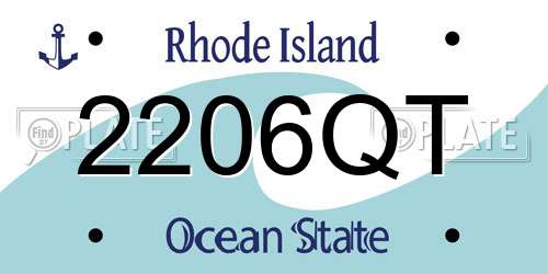 2206QT Rhode Island License Plate
