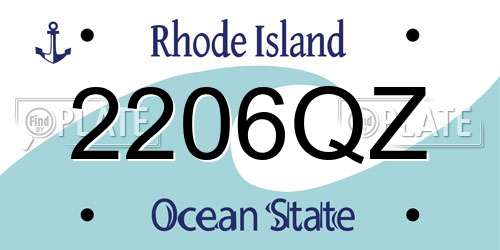 2206QZ Rhode Island License Plate