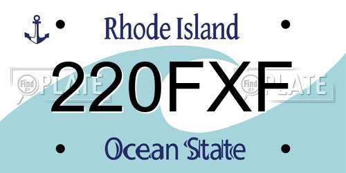 220FXF Rhode Island License Plate