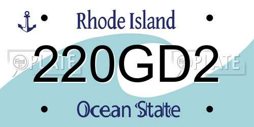 220GD2 Rhode Island License Plate