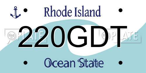 220GDT Rhode Island License Plate