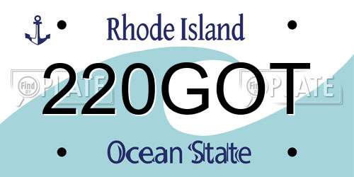 220GOT Rhode Island License Plate