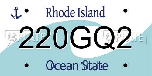 220GQ2 Rhode Island License Plate