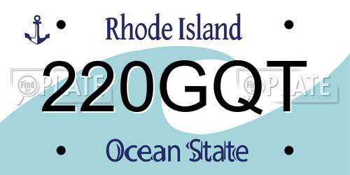 220GQT Rhode Island License Plate
