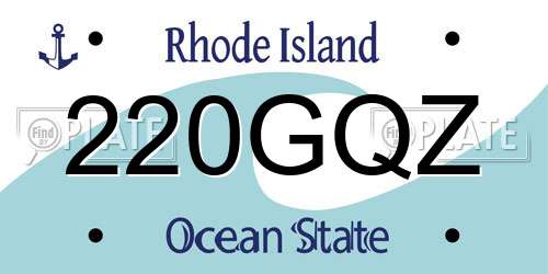 220GQZ Rhode Island License Plate
