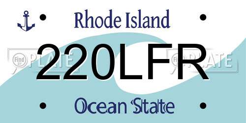 220LFR Rhode Island License Plate