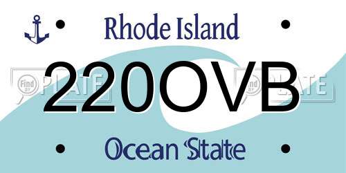 220OVB Rhode Island License Plate