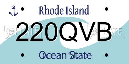 220QVB Rhode Island License Plate