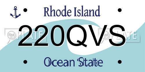 220QVS Rhode Island License Plate