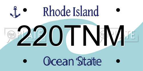 220TNM Rhode Island License Plate