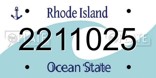 2211025 Rhode Island License Plate