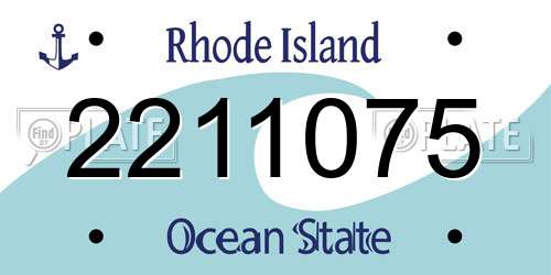 2211075 Rhode Island License Plate