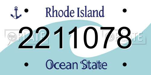 2211078 Rhode Island License Plate