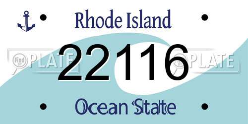 22116 Rhode Island License Plate