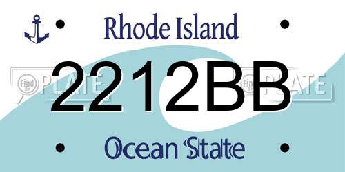 2212BB Rhode Island License Plate