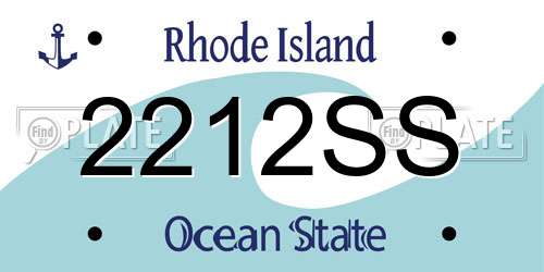 2212SS Rhode Island License Plate