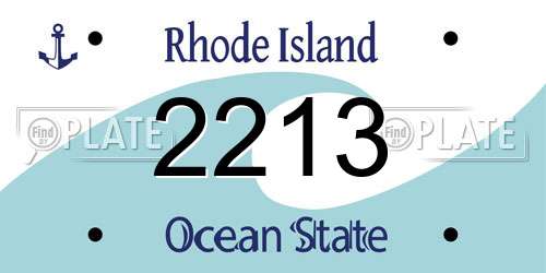2213 Rhode Island License Plate