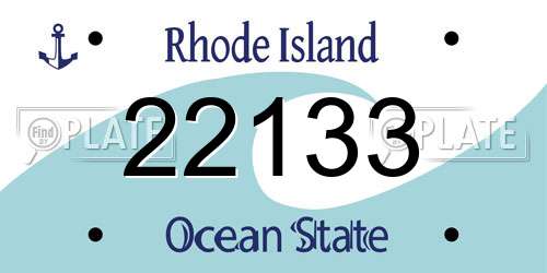 22133 Rhode Island License Plate
