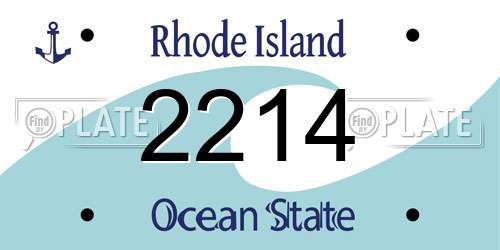 2214 Rhode Island License Plate