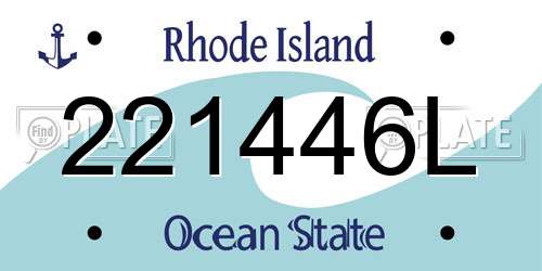 221446L Rhode Island License Plate