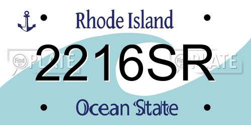 2216SR Rhode Island License Plate