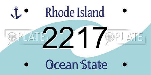 2217 Rhode Island License Plate