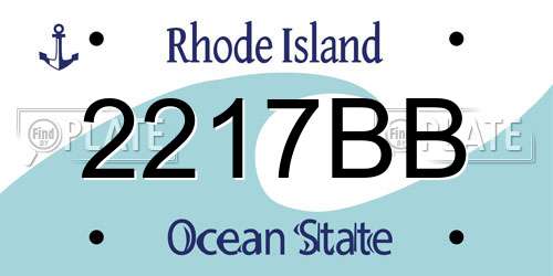 2217BB Rhode Island License Plate