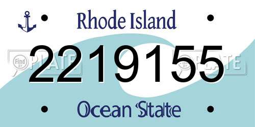 2219155 Rhode Island License Plate
