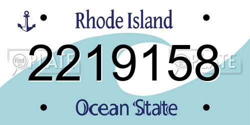 2219158 Rhode Island License Plate