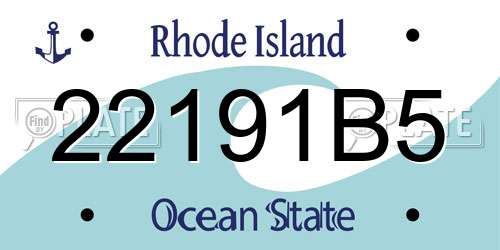 22191B5 Rhode Island License Plate