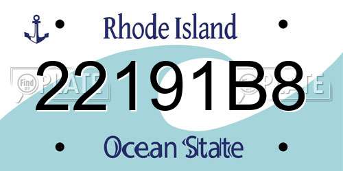 22191B8 Rhode Island License Plate