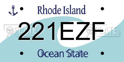 221EZF Rhode Island License Plate
