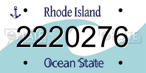 2220276 Rhode Island License Plate