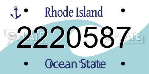 2220587 Rhode Island License Plate