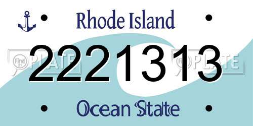 2221313 Rhode Island License Plate
