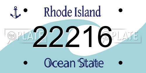 22216 Rhode Island License Plate