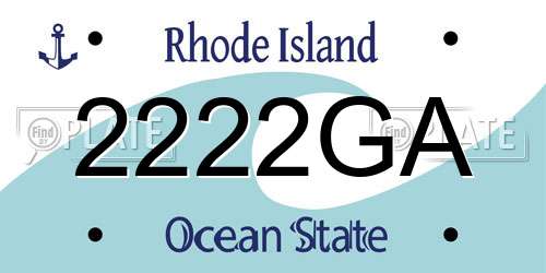 2222GA Rhode Island License Plate