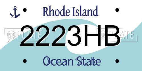 2223HB Rhode Island License Plate
