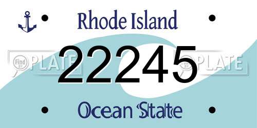 22245 Rhode Island License Plate