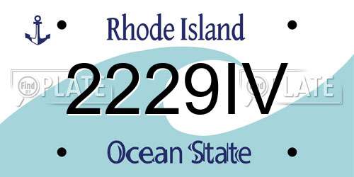 2229IV Rhode Island License Plate